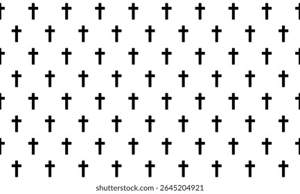 Christian cross seamless pattern on isolated background. Vector illustration