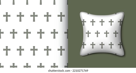 Patrón cristiano sin fisuras con almohada. Ilustración del vector