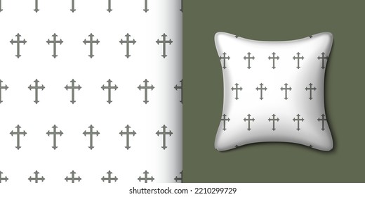 Patrón cristiano sin fisuras con almohada. Ilustración del vector