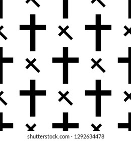 Christian Cross Seamless Pattern Vector Art Illustration
