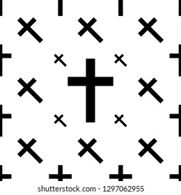 Christian Cross Seamless Pattern Vector Art Illustration