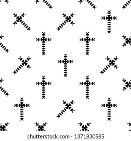 Christian Cross Seamless Pattern Vector Art Illustration