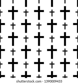 Christian Cross Seamless Pattern Vector Art Illustration