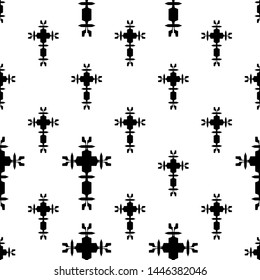 Christian Cross Seamless Pattern Vector Art Illustration