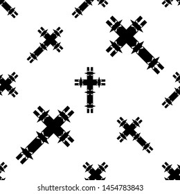 Christian Cross Seamless Muster Vektor Art Illustration