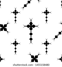 Christian Cross Seamless Pattern Vector Art Illustration