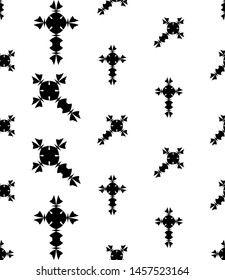 Christian Cross Seamless Pattern Vector Art Illustration