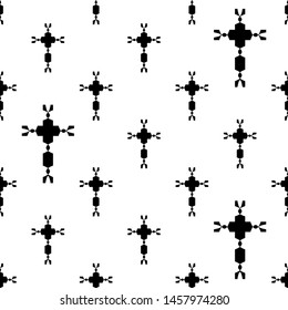 Christian Cross Seamless Pattern Vector Art Illustration