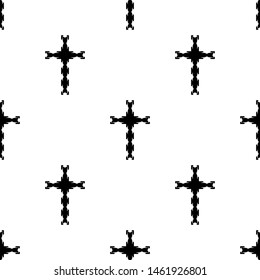 Christian Cross Seamless Pattern Vector Art Illustration