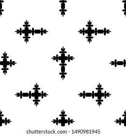 Christian Cross Seamless Pattern Vector Art Illustration