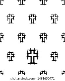 Christian Cross Seamless Pattern Vector Art Illustration