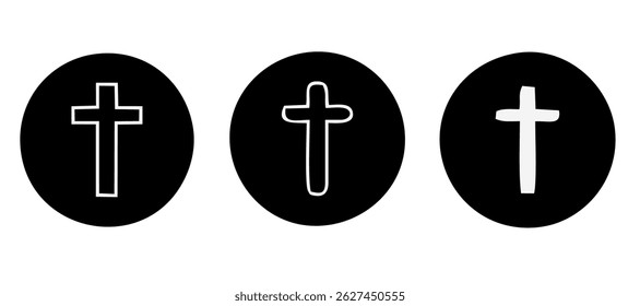 Christian Cross Set Vector Design on White Background
