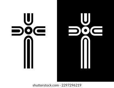 christian cross set vector and illustration for icon decoration object element