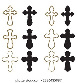 Christian Cross Set Vector Illustration