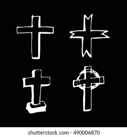 christian cross sign hand draw doodle illustration design