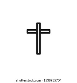 christian cross silhouette icon vector on a white background