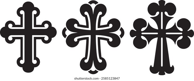  Christian Cross Silhouette Vector design