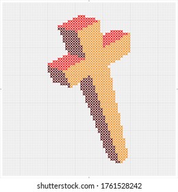 Christian Cross Stitch Pattern Vector Art Illustration