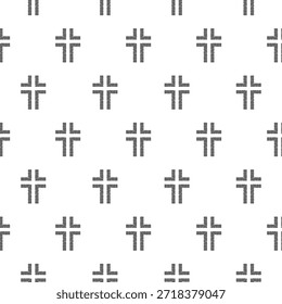 Christian Cross Stein nahtloses Muster einzeln auf weißem Hintergrund