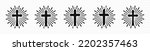 Christian cross sunburst icons. Cross starburst circle retro vintage hipster design. Cross in sunburst icon collection. Vector graphic EPS 10