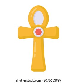 Christian cross symbol, flat design vector 