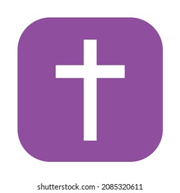 Christian cross symbol purple vector emoji