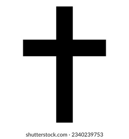 Christian cross symbol. Religion cross icon vector sign. Holy cross logo illustration