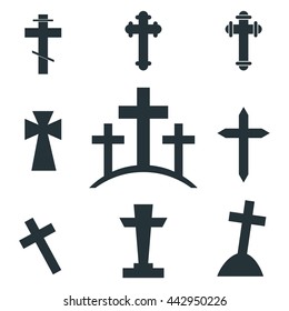 Christian cross symbol set