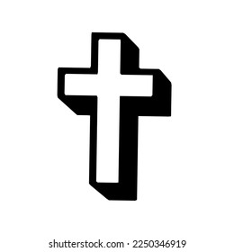 christian cross symbol vector isolated on white background.