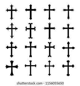 Christian Cross Symbol Vector Set
