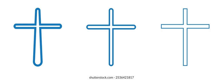 Christian cross vector. Abstract religious cross icon collection. Set of cross icons for religion. Christian cross icon set.