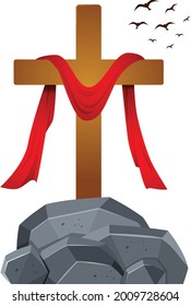 Christian Cross vector art and illustration