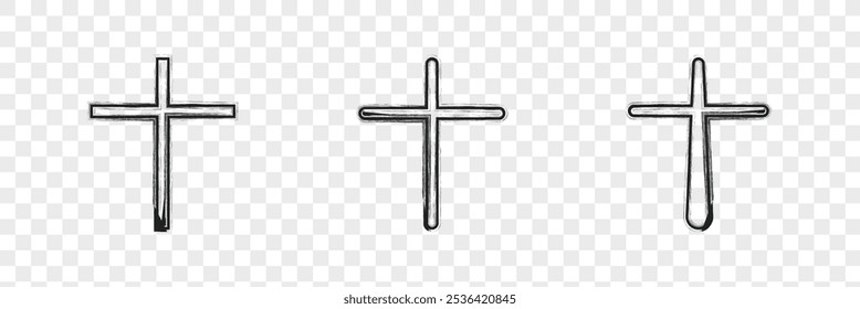 Christian cross vector. Different shape of cross icon set. Vector illustration. 