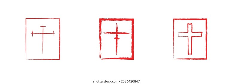 Christian cross vector. Different shape of cross icon set. Vector illustration. 