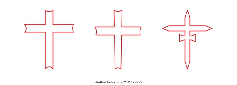 Christian cross vector in different shape. Christian Cross vector . Eps 10.