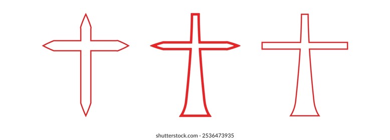 Christian cross vector in different shape. Christian Cross vector . Eps 10.