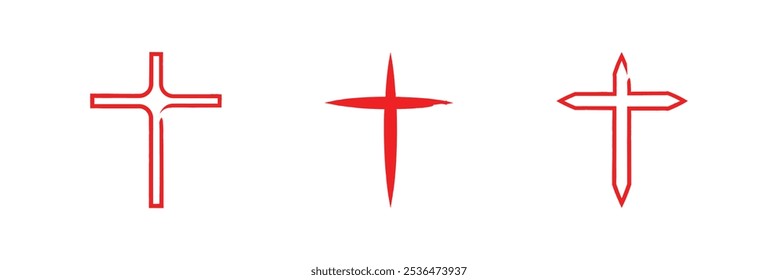 Christian cross vector in different shape. Christian Cross vector . Eps 10.