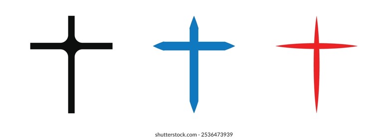 Christian cross vector in different shape. Christian Cross vector . Eps 10.