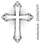 Christian Cross Vector Drawing Illustration