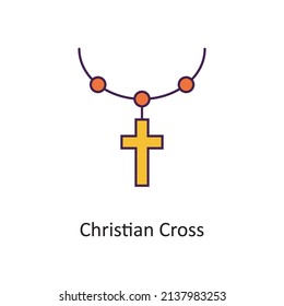 Ilustración de diseño de iconos de esquema rellenado por vector cristiano. Símbolo de Pascua sobre fondo blanco archivo EPS 10