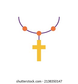 Christian Cross vector Flat Icon Design illustration. Easter Symbol on White background EPS 10 File