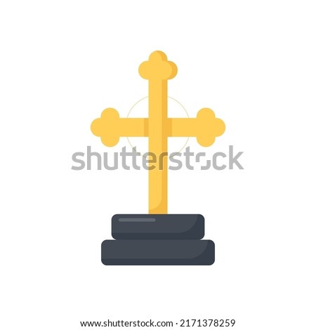 Christian Cross vector flat icon for web isolated on white background EPS 10 file