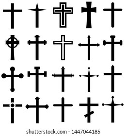 Christian cross vector icon cet.  religion illustration sign collection. jesus symbol or logo.