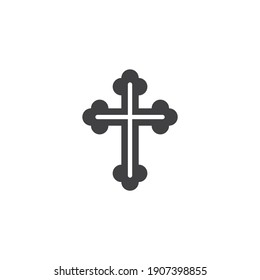 Christian cross vector icon. filled flat sign for mobile concept and web design. Religion cross glyph icon. Symbol, logo illustration. Vector graphics