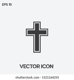 Christian cross vector icon illustration. Ui/Ux. Premium quality.