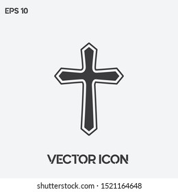 Christian cross vector icon illustration. Ui/Ux. Premium quality.