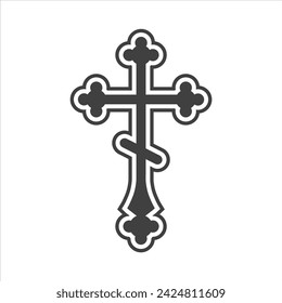 Christian cross vector icon on a white background