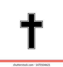 Christian cross vector icon, religion symbol. Simple, flat design for web or mobile app