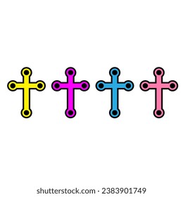 Christian cross vector icon. religion illustration sign. creed symbol. confession logo.