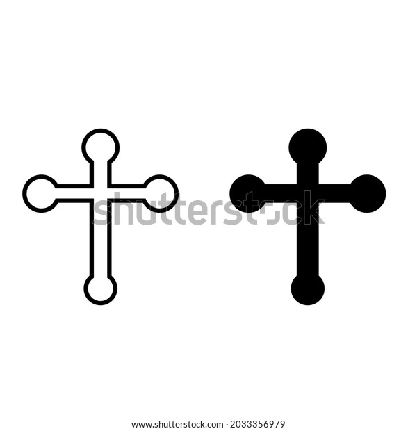 Christian Cross Vector Icon Religion Illustration Stock Vector Royalty Free